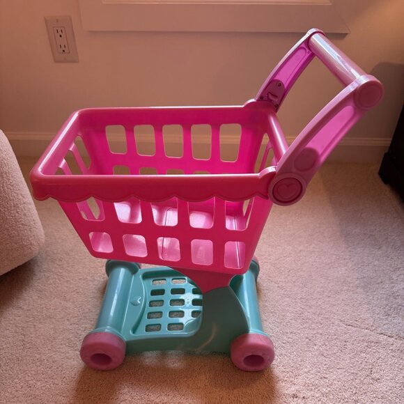 Toy Pink & Blue Grocery Cart - Picture 2 of 9